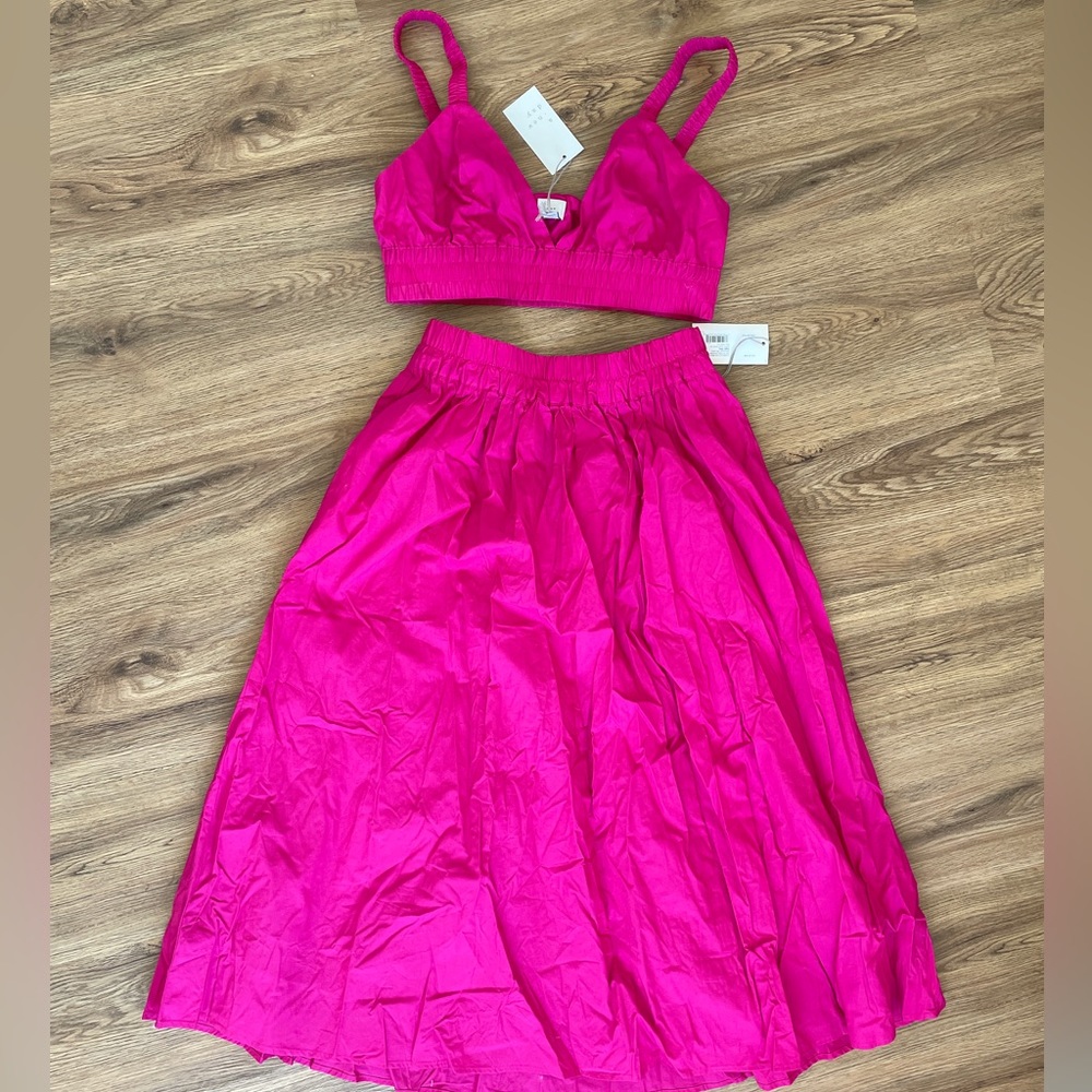 Women's Picnic Midi A-Line Skirt - plus matching crop top. please note sizes